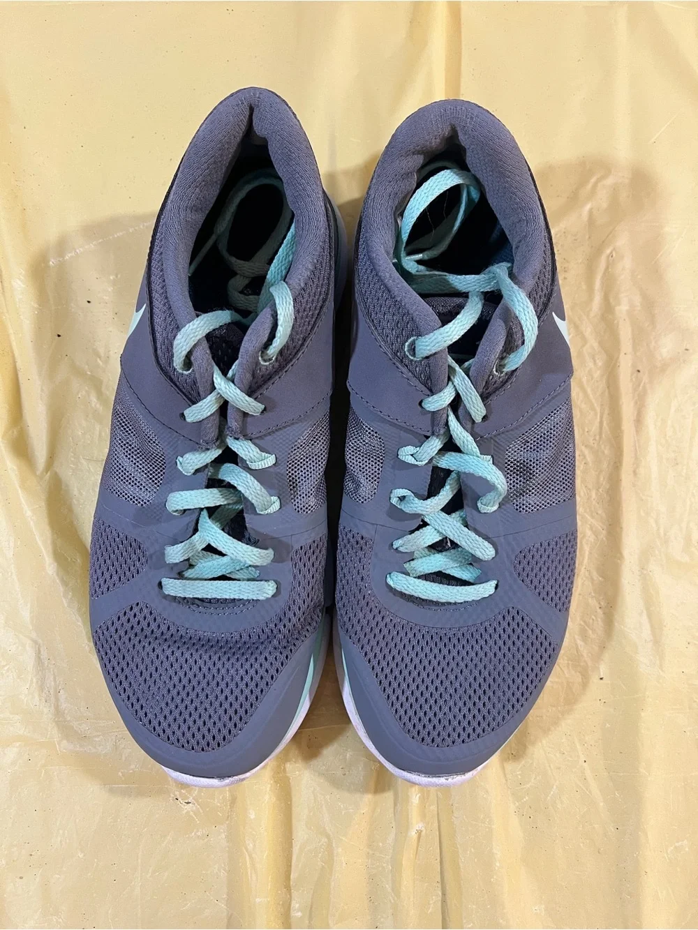 Nike Women’s Gray Athletic Sneakers with Mint Laces